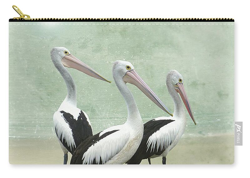 Pelican Zip Pouch featuring the painting Pelican Beach by David Dehner