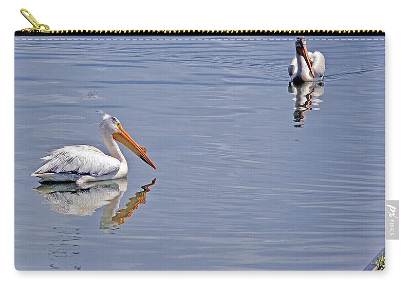 Pelican Zip Pouch featuring the photograph Pelican Mates by Terry Anderson