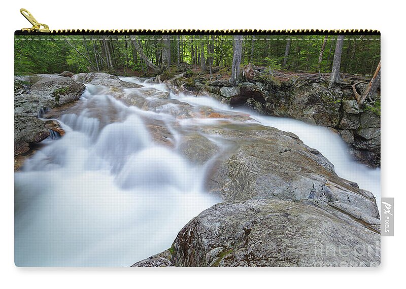 Cascade Zip Pouch featuring the photograph Pemigewasset River - Franconia Notch, White Mountains by Erin Paul Donovan