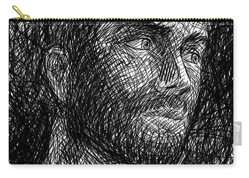 Pencil Zip Pouch featuring the painting Pencilportrait 04 by Bad Robin