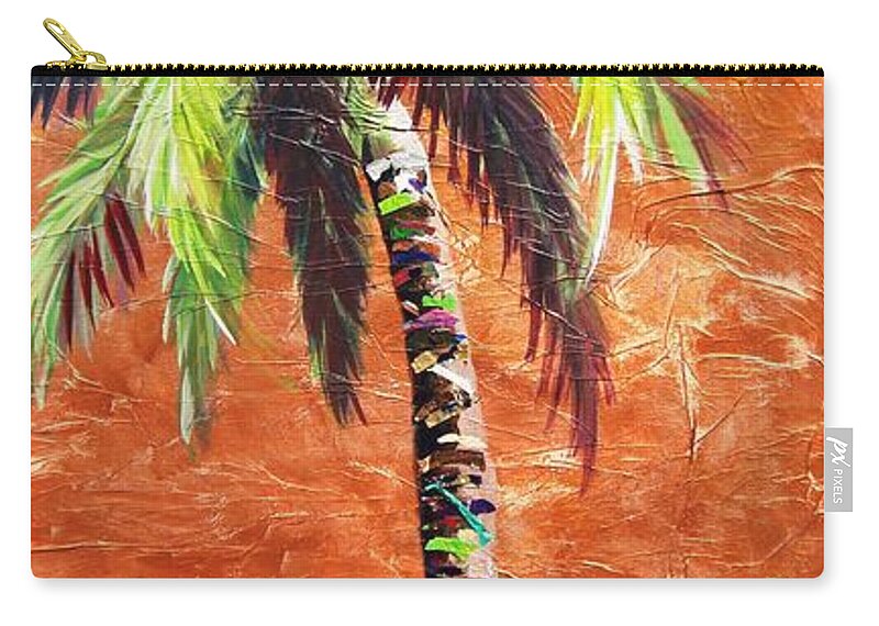 Copper Zip Pouch featuring the painting Penny Palm by Kristen Abrahamson