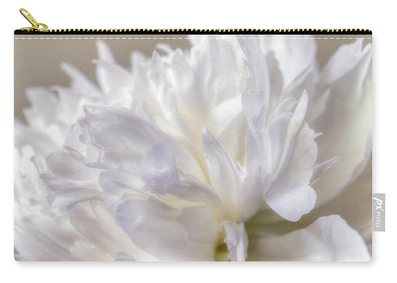 Peony Zip Pouch featuring the photograph Peony 2 by Karen Smale