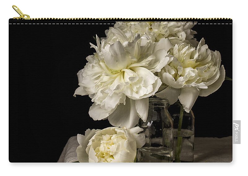 Flowers Zip Pouch featuring the photograph Peony Flowers by Edward Fielding