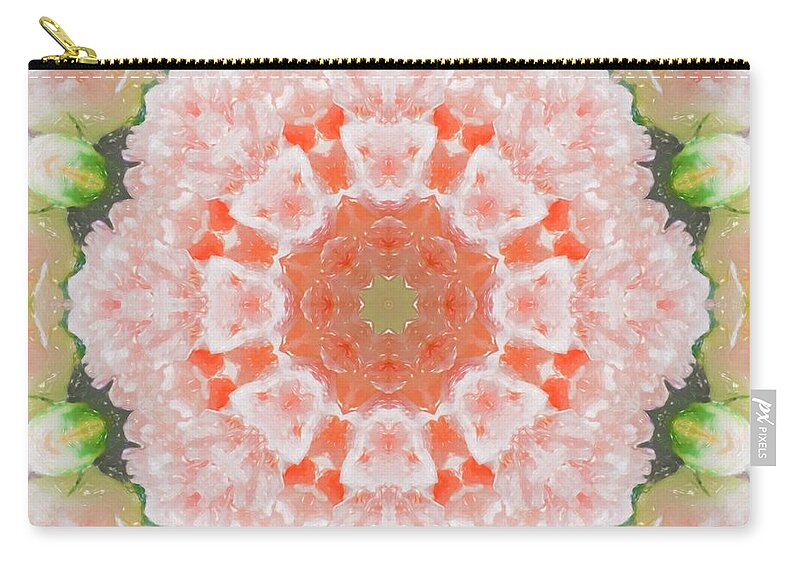 Kaleidoscope Zip Pouch featuring the photograph Peony Kaleidoscope 1 by Natalie Rotman Cote