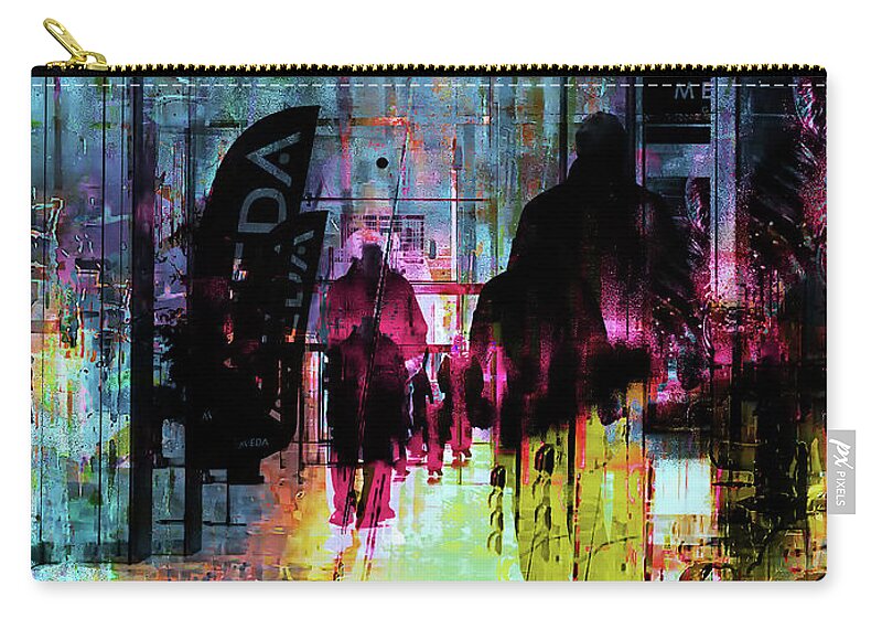 Gallery Zip Pouch featuring the photograph People in the gallery by Gabi Hampe