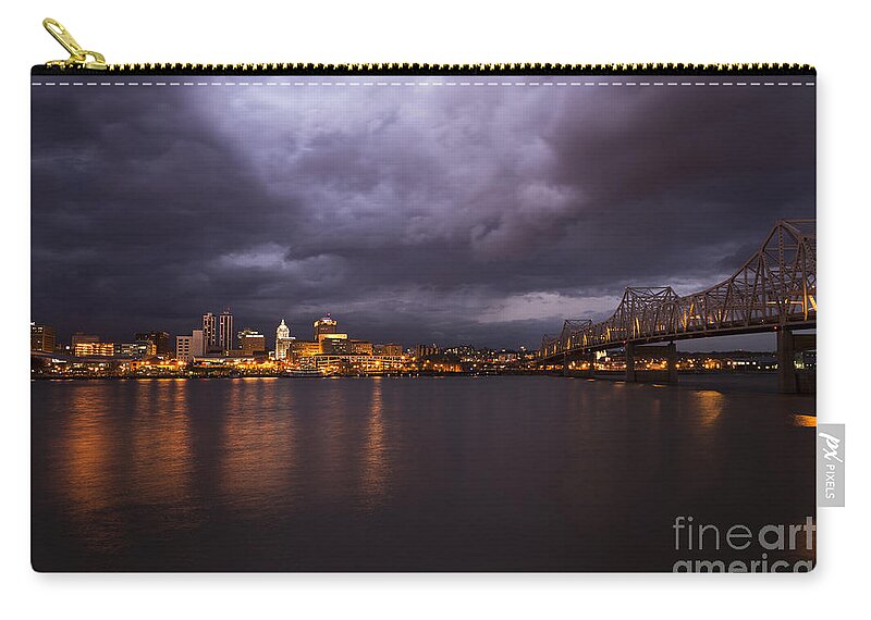 Peoria Zip Pouch featuring the photograph Peoria Dramatic Skyline by Andrea Silies