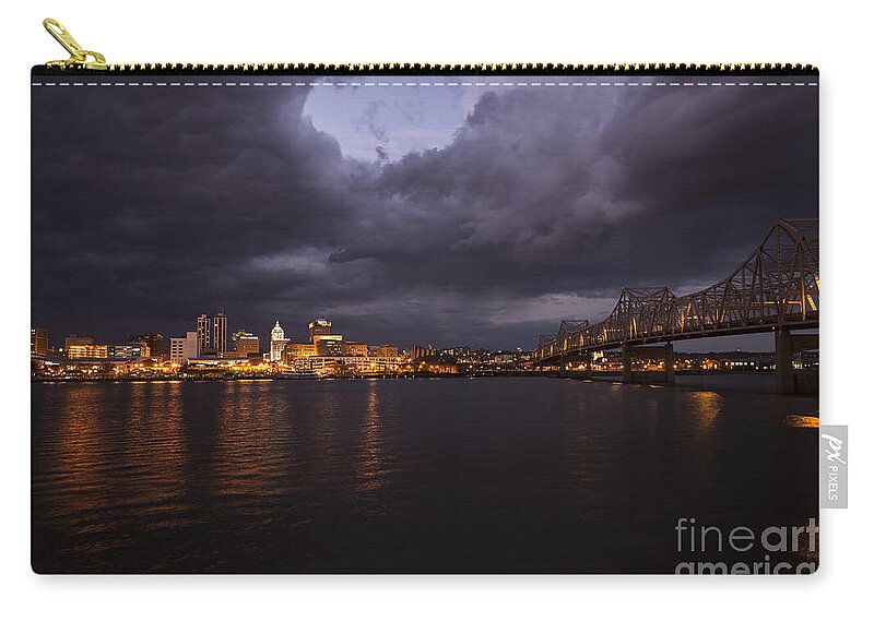 Peoria Zip Pouch featuring the photograph Peoria Stormy Cityscape by Andrea Silies