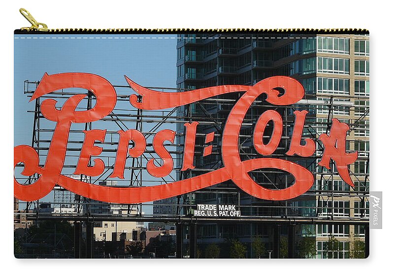 New York Zip Pouch featuring the photograph Pepsi-Cola by Valerie Ornstein