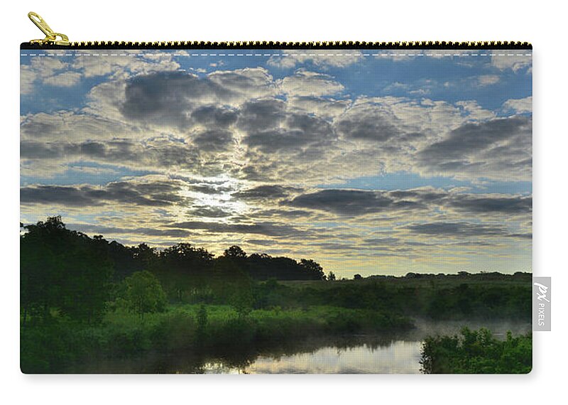 Glacial Park Zip Pouch featuring the photograph Perfect Mirror Image on Nippersink Creek by Ray Mathis