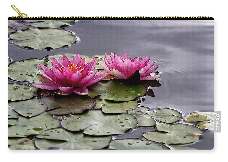 Pond Zip Pouch featuring the photograph Perfect pinks by Shirley Mitchell