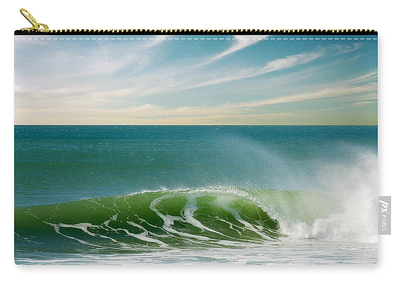 Atlantic Zip Pouch featuring the photograph Perfect Wave by Carlos Caetano