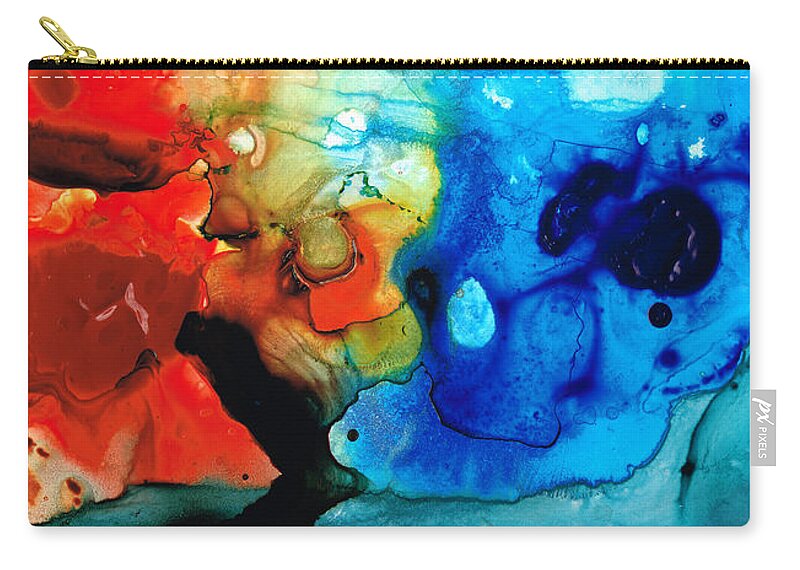 Abstract Zip Pouch featuring the painting Perfect Whole and Complete by Sharon Cummings by Sharon Cummings