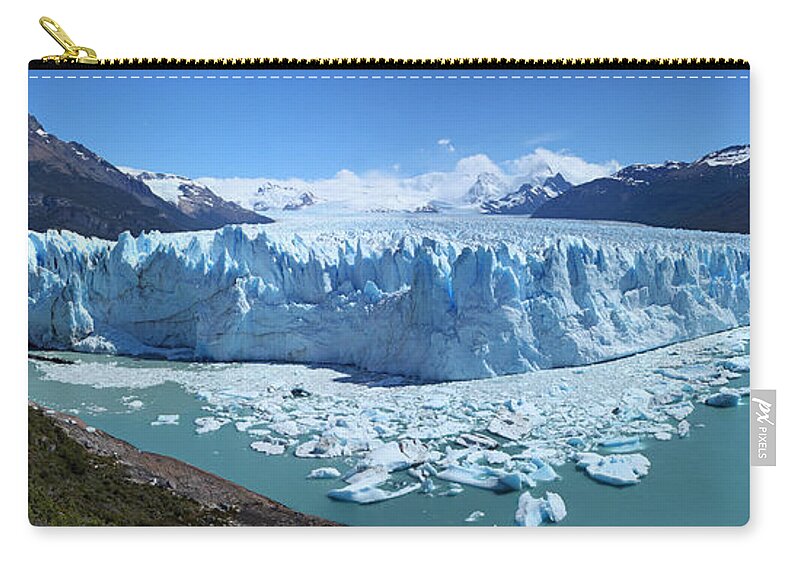 Perito Moreno Glacier Zip Pouch featuring the photograph Perito Moreno Glacier panorama by Warren Photographic