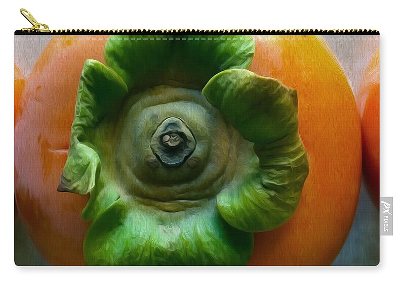 Persimmons Zip Pouch featuring the photograph Persimmon by Bill Owen
