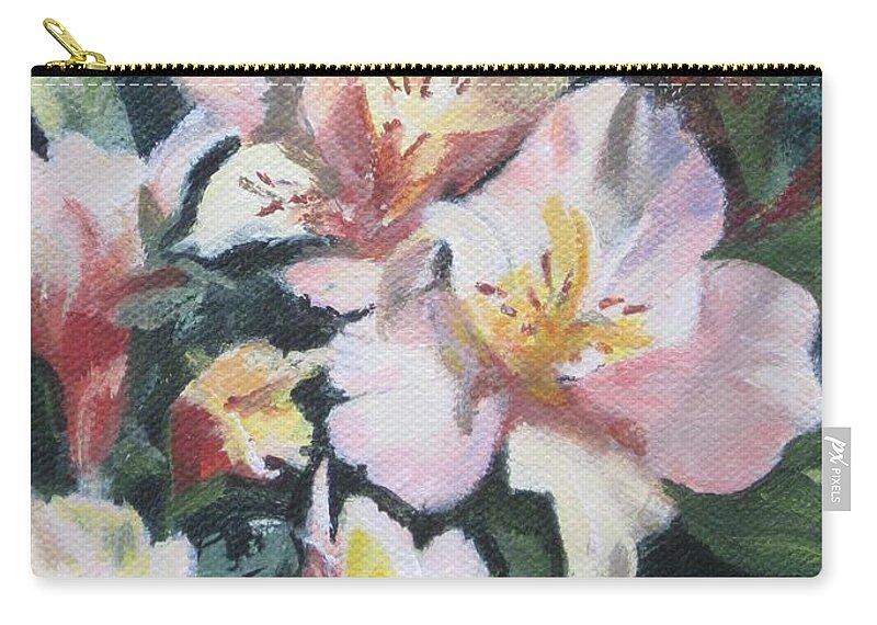 Acrylic Carry-all Pouch featuring the painting Peruvian Lily by Paula Pagliughi