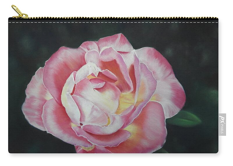 Flower Carry-all Pouch featuring the pastel Petals Of Love by Carol Corliss