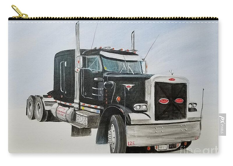 Peterbilt Zip Pouch featuring the painting Peterbilt by Stacy C Bottoms
