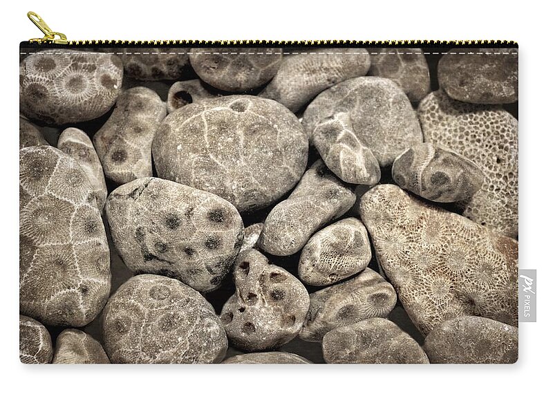 Stone Zip Pouch featuring the photograph Petoskey Stones Vl by Michelle Calkins
