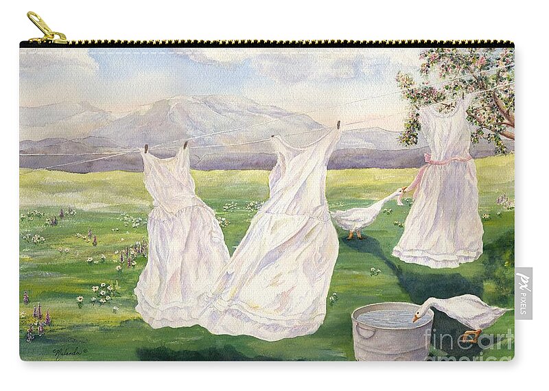 Petticoats Zip Pouch featuring the painting Petticoats  by Malanda Warner