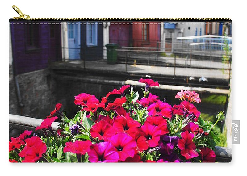 Petunias Zip Pouch featuring the photograph Petunias of Amiens by Therese Alcorn