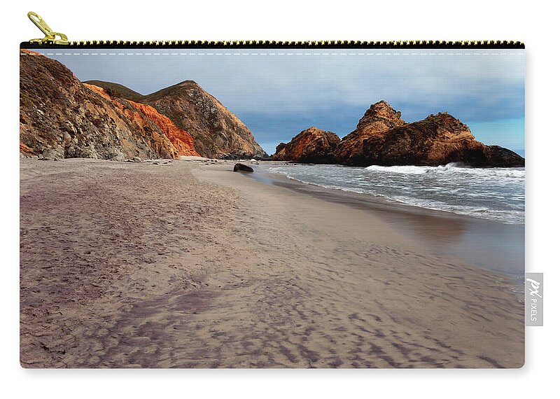Pfeiffer Beach Zip Pouch featuring the photograph Pfeiffer Beach by Susan Rissi Tregoning