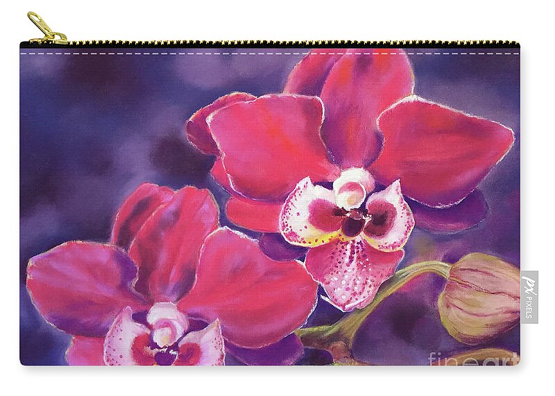 Phalaenopsis Orchid Zip Pouch featuring the painting Phalaenopsis Orchid by Hilda Vandergriff