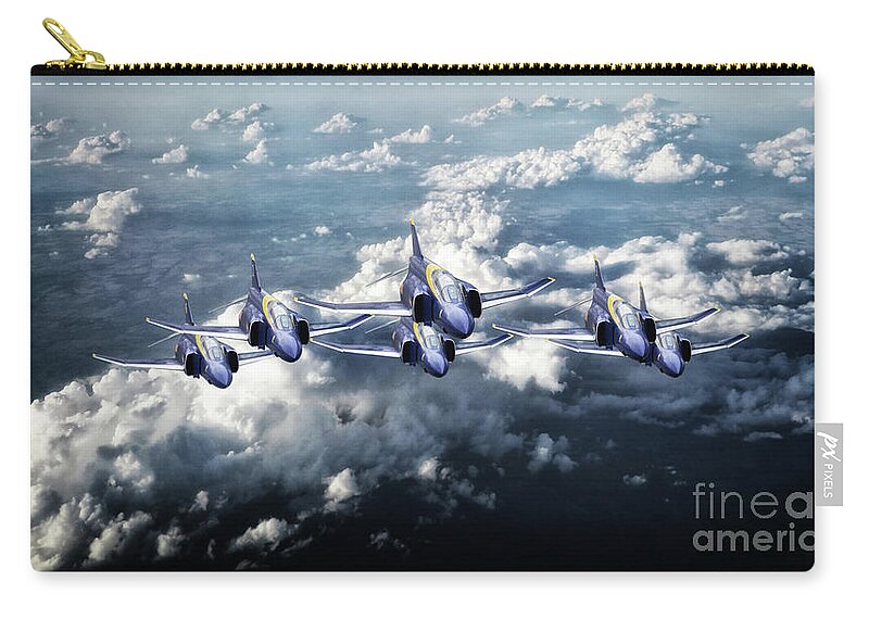 Blue Angels Zip Pouch featuring the digital art Phantom Angels by Airpower Art