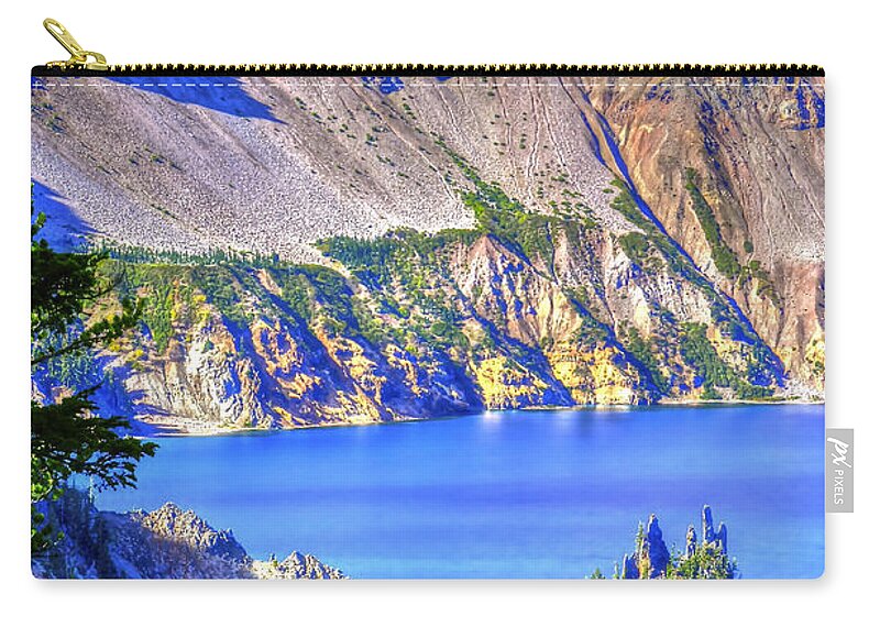 Crater Lake National Park Zip Pouch featuring the photograph Phantom Ship Island by Don Mercer