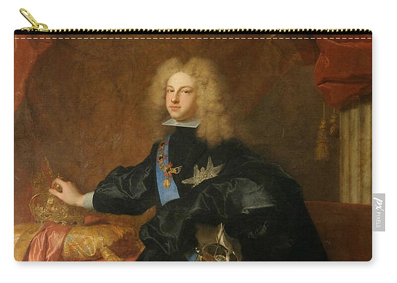 18th Century Art Zip Pouch featuring the painting Philip V, King of Spain by Hyacinthe Rigaud