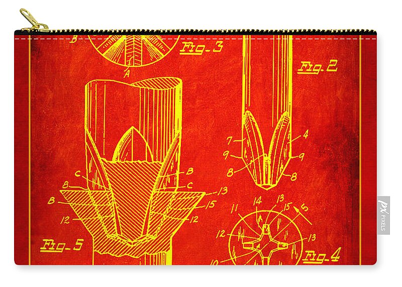 Patent Zip Pouch featuring the mixed media Phillips Screwdriver Drawing 1g by Brian Reaves