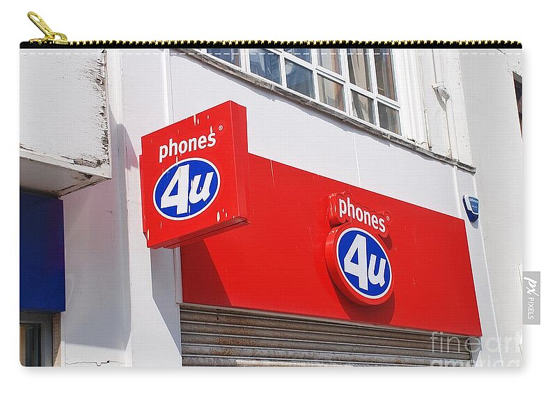 Phones Zip Pouch featuring the photograph Phones 4U Hastings store by David Fowler