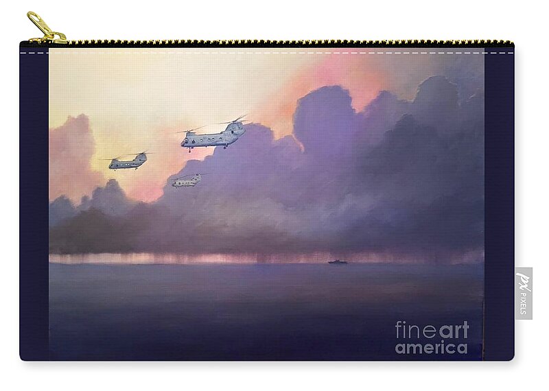 Ch-46 Zip Pouch featuring the painting Phrogs by Stephen Roberson