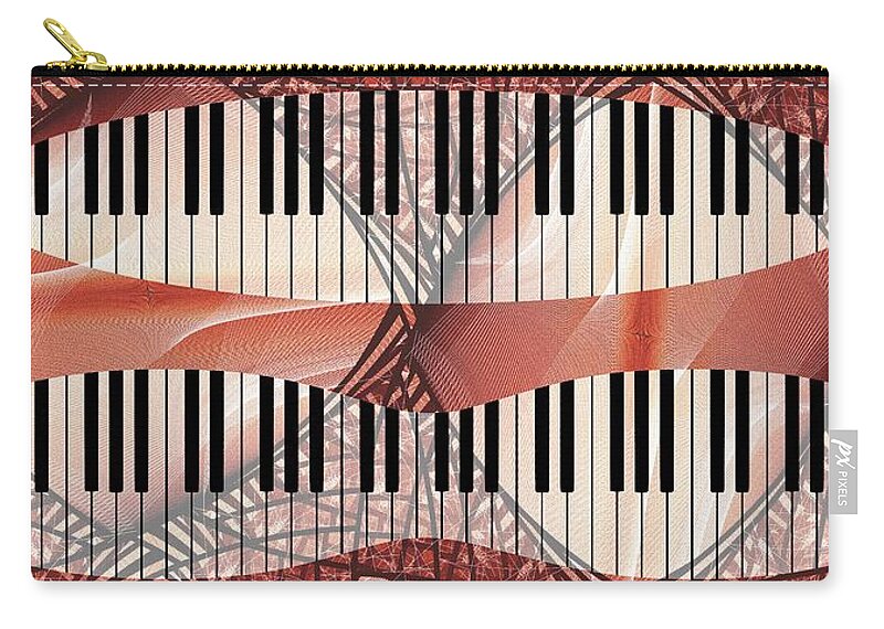 Piano Zip Pouch featuring the digital art Piano - Keyboard - Musical Instruments by Anastasiya Malakhova