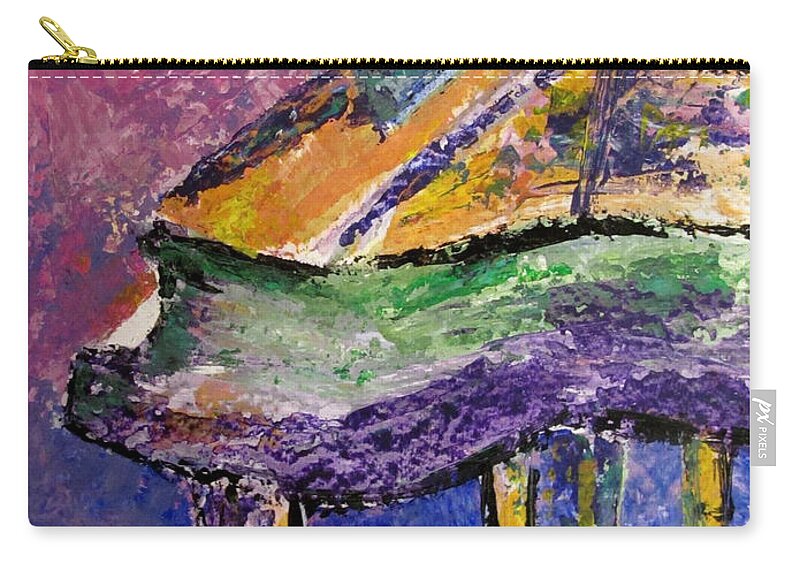 Piano Zip Pouch featuring the painting Piano Purple - cropped by Anita Burgermeister