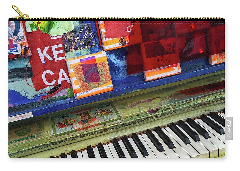 Piano Zip Pouch featuring the photograph Piano with colorful artwork by GoodMood Art