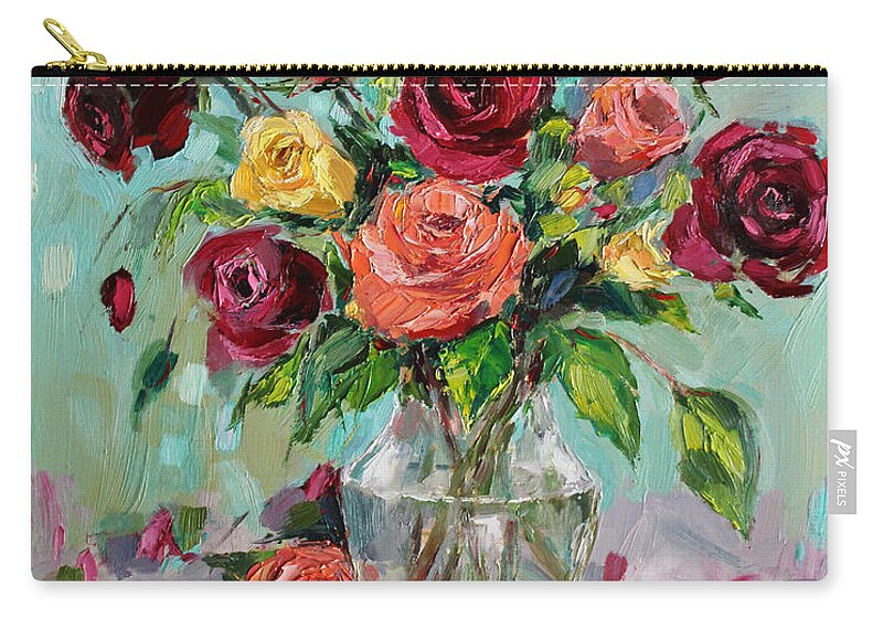 Floral Zip Pouch featuring the painting Picked For You by Jennifer Beaudet