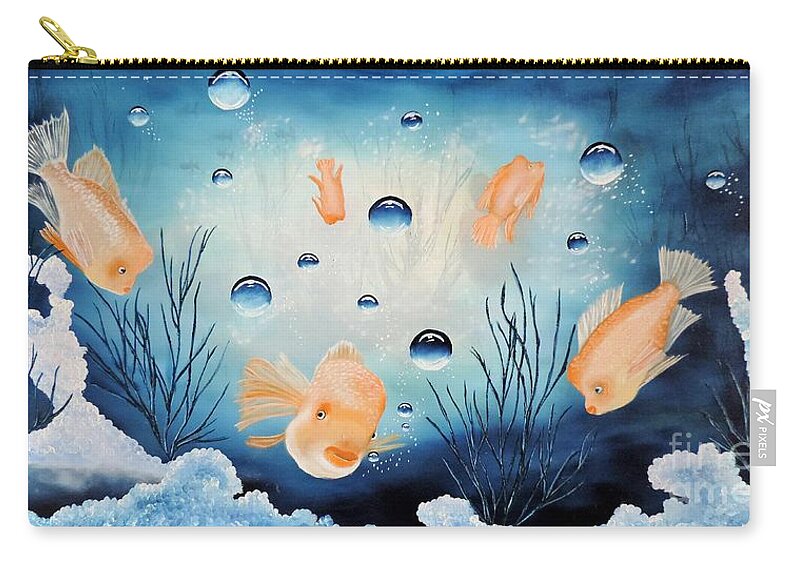 Blues Zip Pouch featuring the painting Picses by Dianna Lewis
