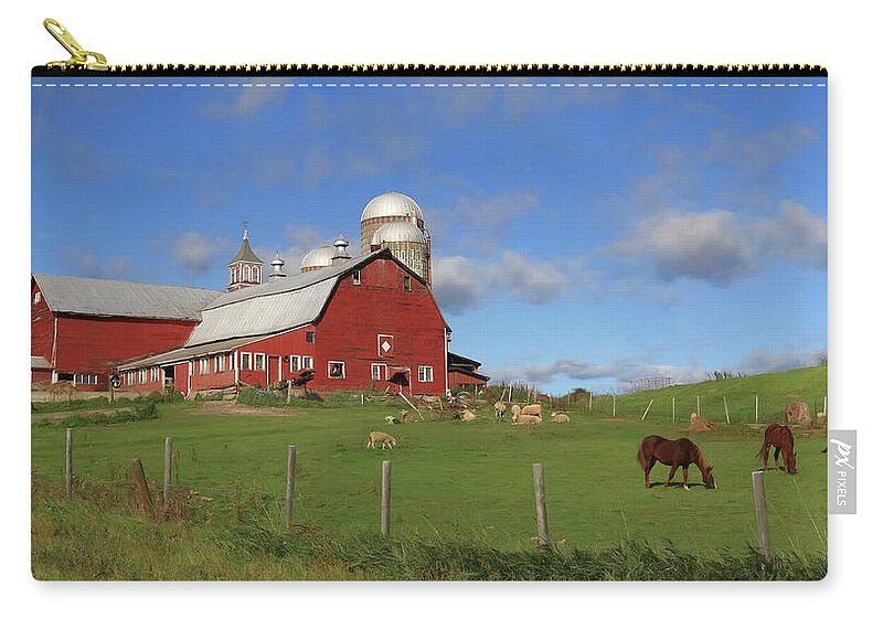 Barn Zip Pouch featuring the photograph Picture Perfect Day by Lori Deiter