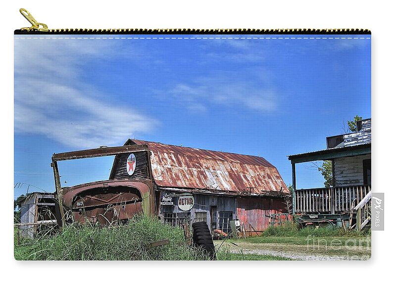 Barn Zip Pouch featuring the photograph Pieces Of The Past by Julie Adair