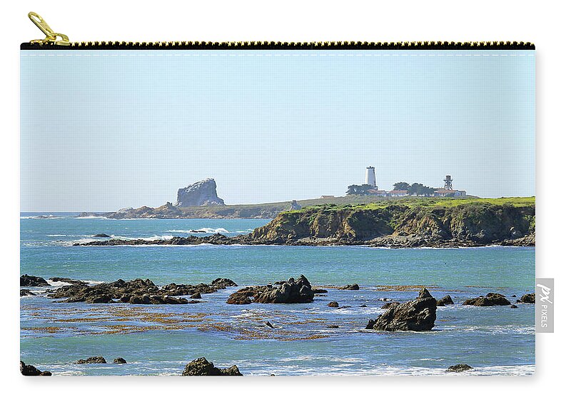 Lighthouses Zip Pouch featuring the photograph Piedras Blancas Lighthouse by Art Block Collections
