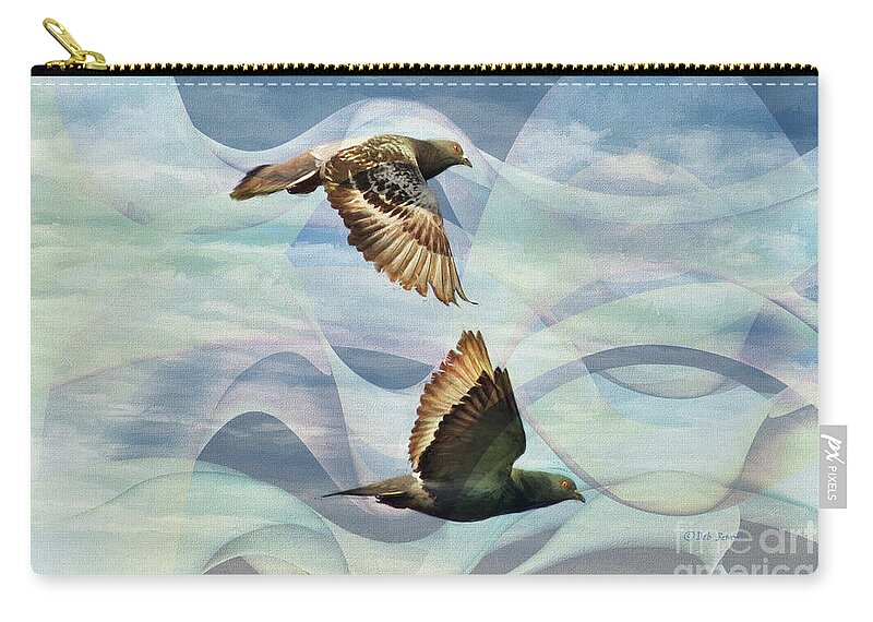 Pigeon Zip Pouch featuring the painting Pigeon Art by Deborah Benoit