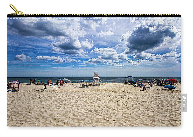 Pike's Zip Pouch featuring the photograph Pike's Beach Typical Summer Day by Robert Seifert