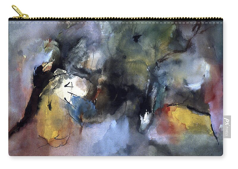 Mixed Media Zip Pouch featuring the painting Pillow Talk by Richard Baron
