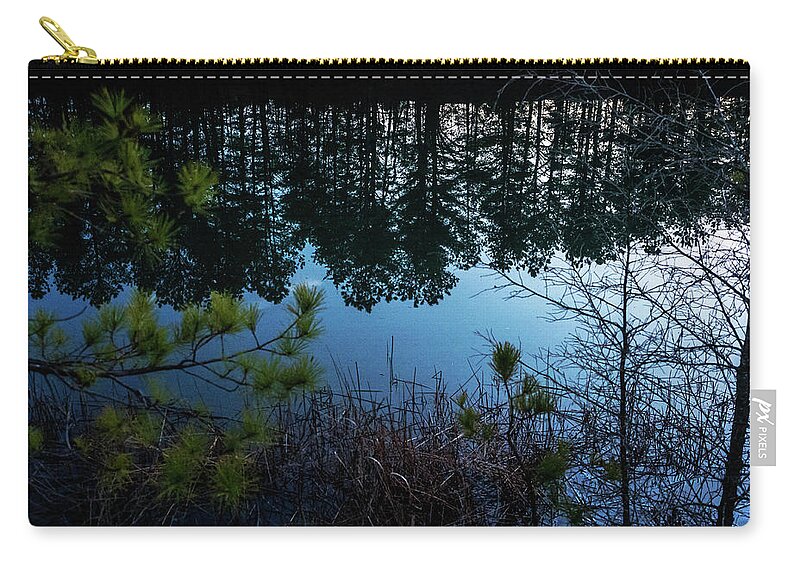  Zip Pouch featuring the photograph Pine Barren Reflections by Louis Dallara