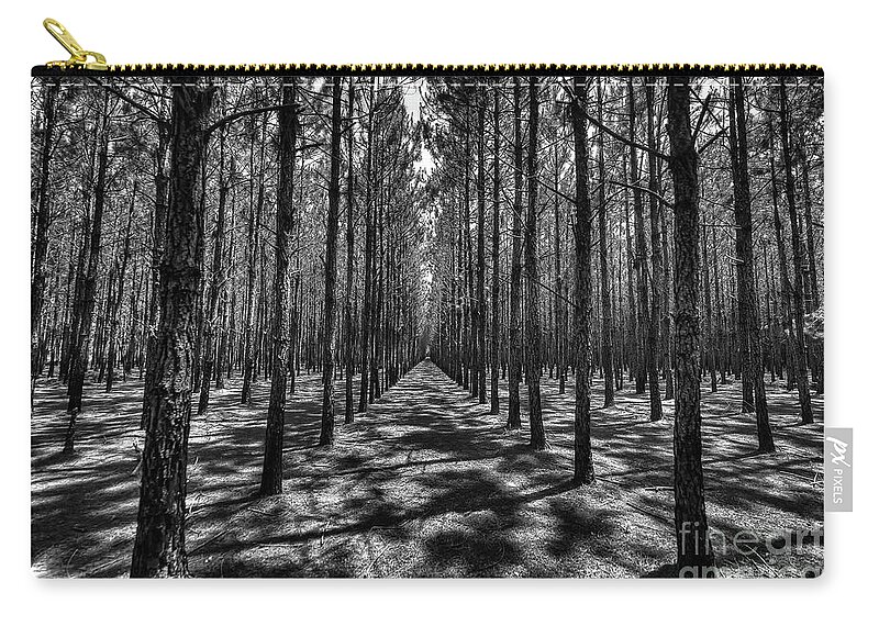 Pines Zip Pouch featuring the photograph Pine Plantation Wide by Gulf Coast Aerials -
