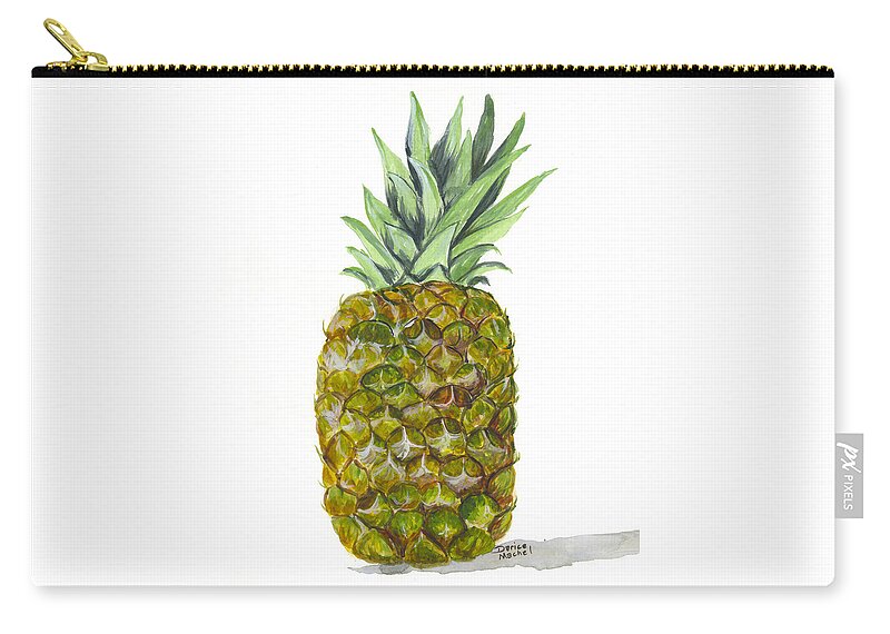 Fruit Zip Pouch featuring the painting Pineapple by Darice Machel McGuire