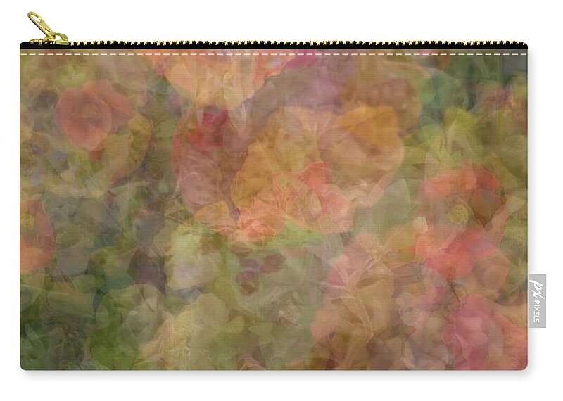 Flowers Zip Pouch featuring the photograph Pink Blossoms Clutter Collage by Kathy Barney