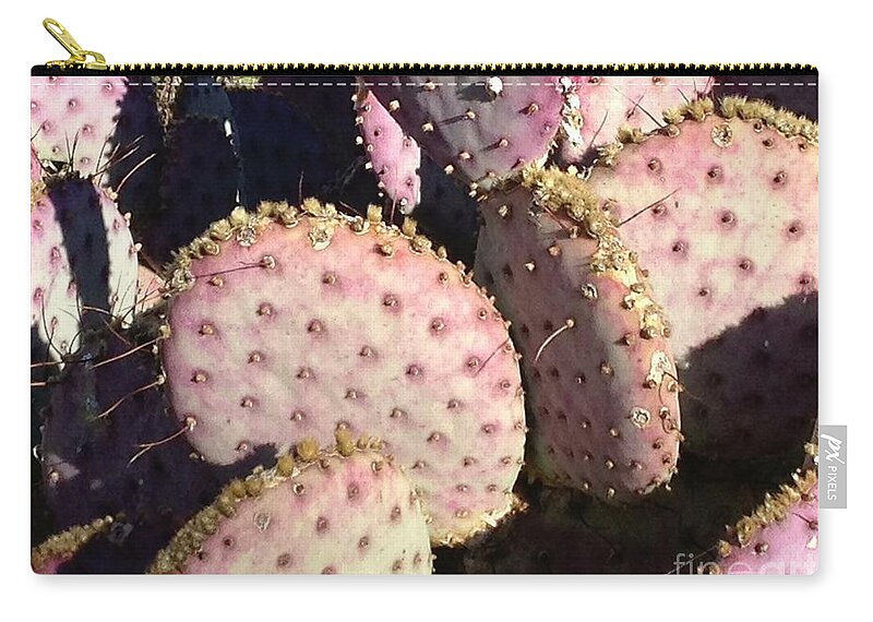 Landscape Zip Pouch featuring the photograph Pink Cacti by Glenda Zuckerman