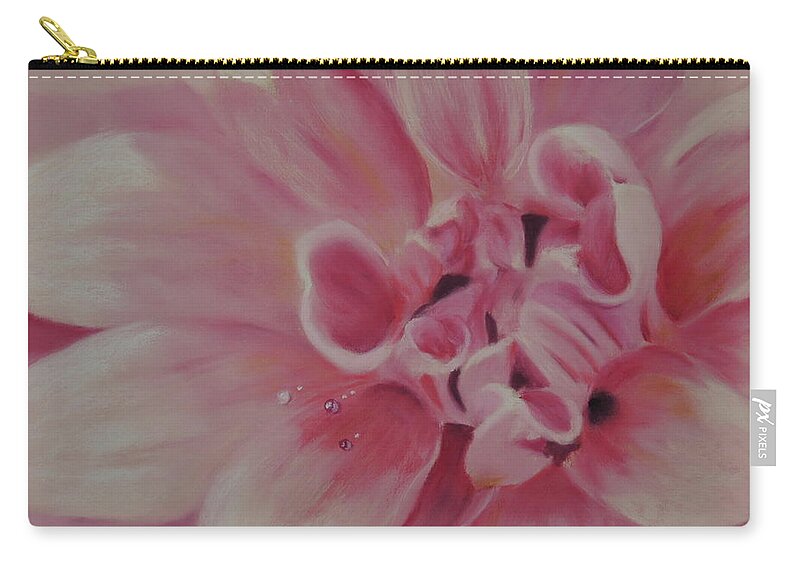 Flowers Zip Pouch featuring the pastel Pink Dahlia II by Carol Corliss