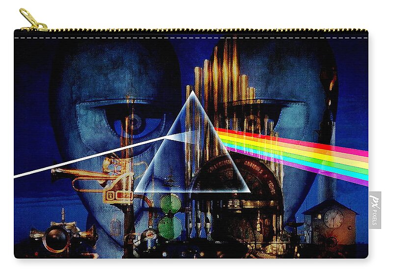 Pink Floyd Zip Pouch featuring the digital art Pink Floyd Montage by P Donovan